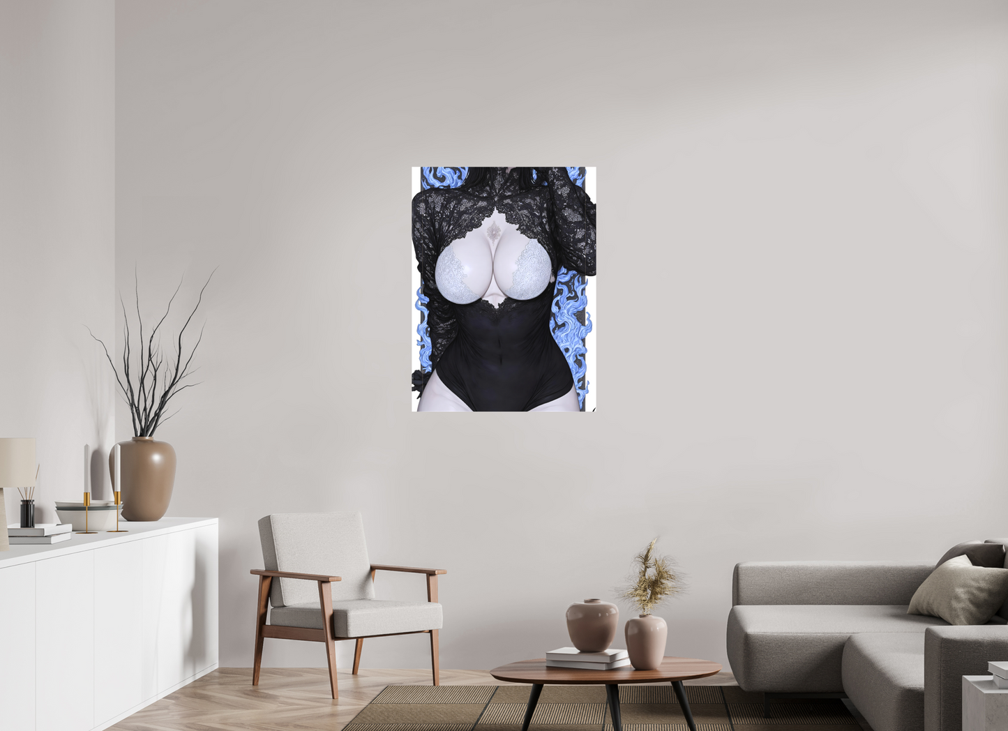 75 x 100 cm, Toile matte Ombres de Dentelle – La Force du Féminin