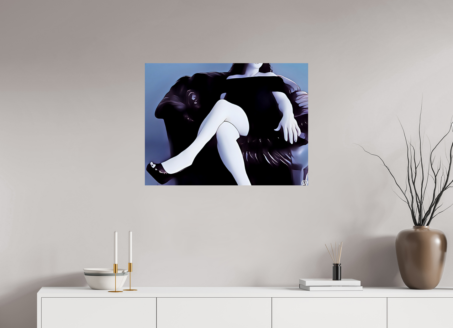 80 x 60 cm, FORMAT PHOTO Assise sur le Mystère – Élégance et Glamour