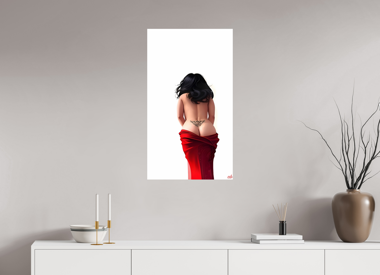 50 x 88,2 cm, Format Photo à encadrer soi-même Sous le Voile Écarlate