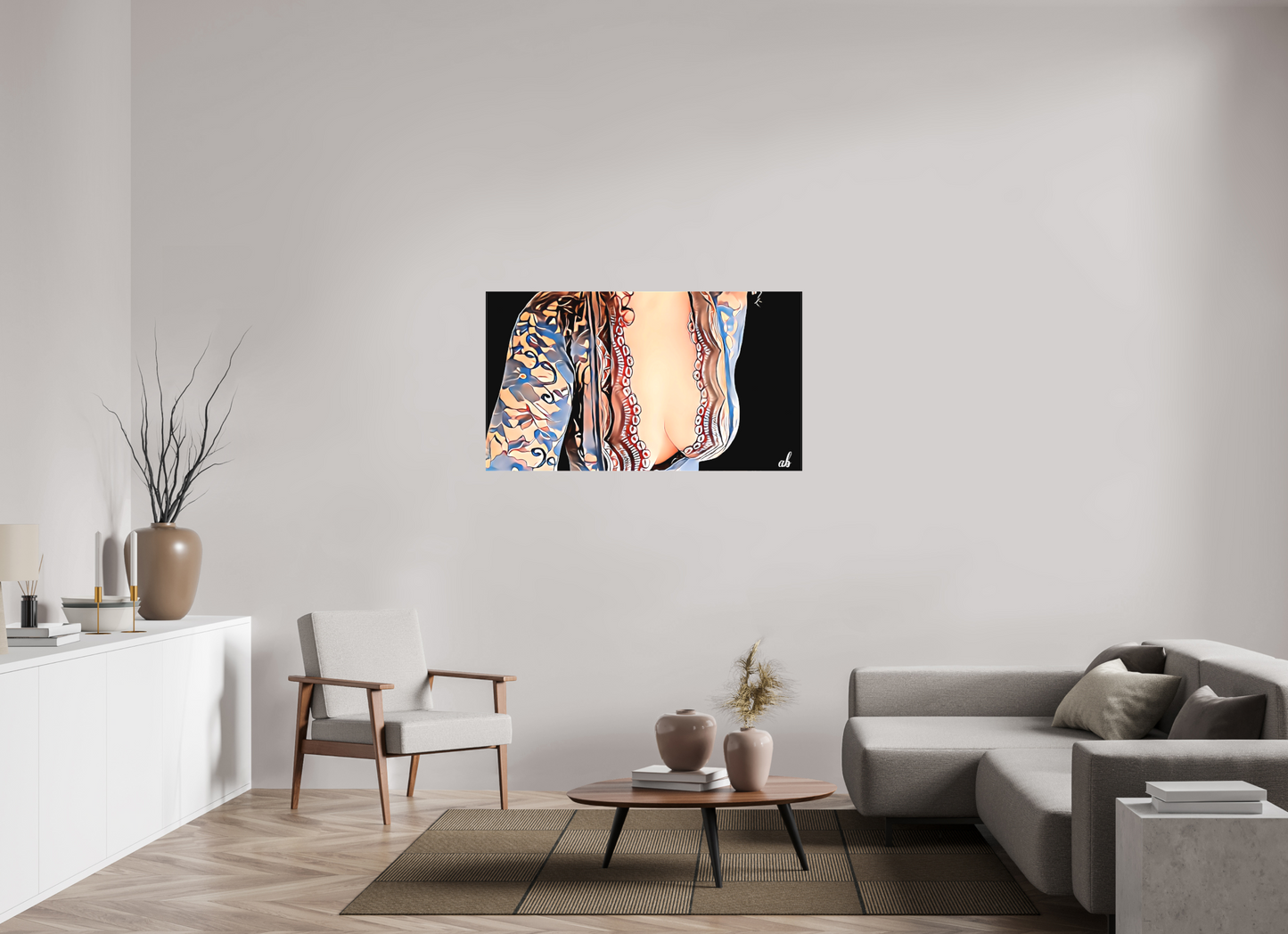 128 x 72 cm, Sublimation textile Harmonie Sensuelle – L’Art de la Féminité