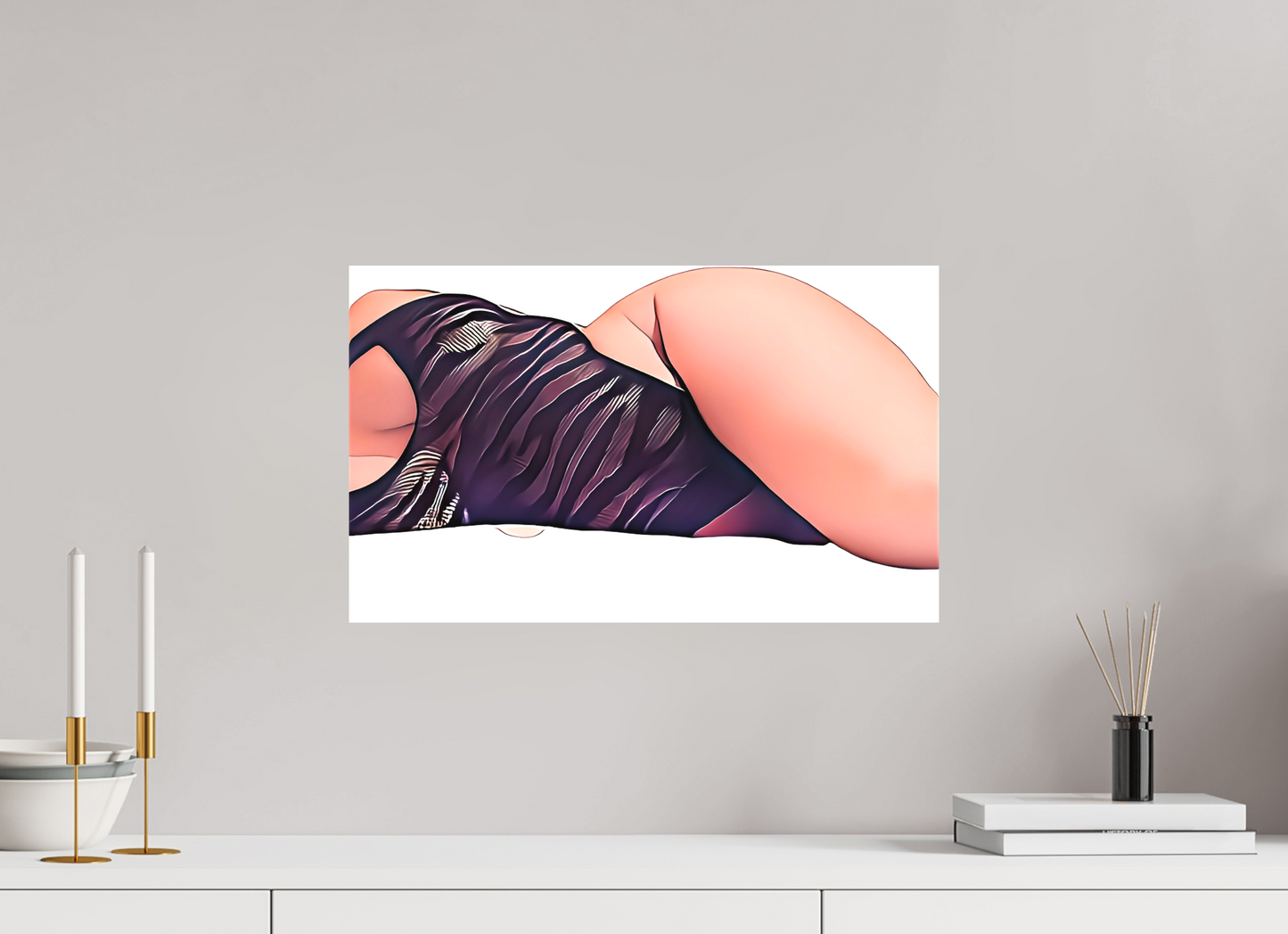 50,3 x 30 cm, Toile matte Les courbes du silence