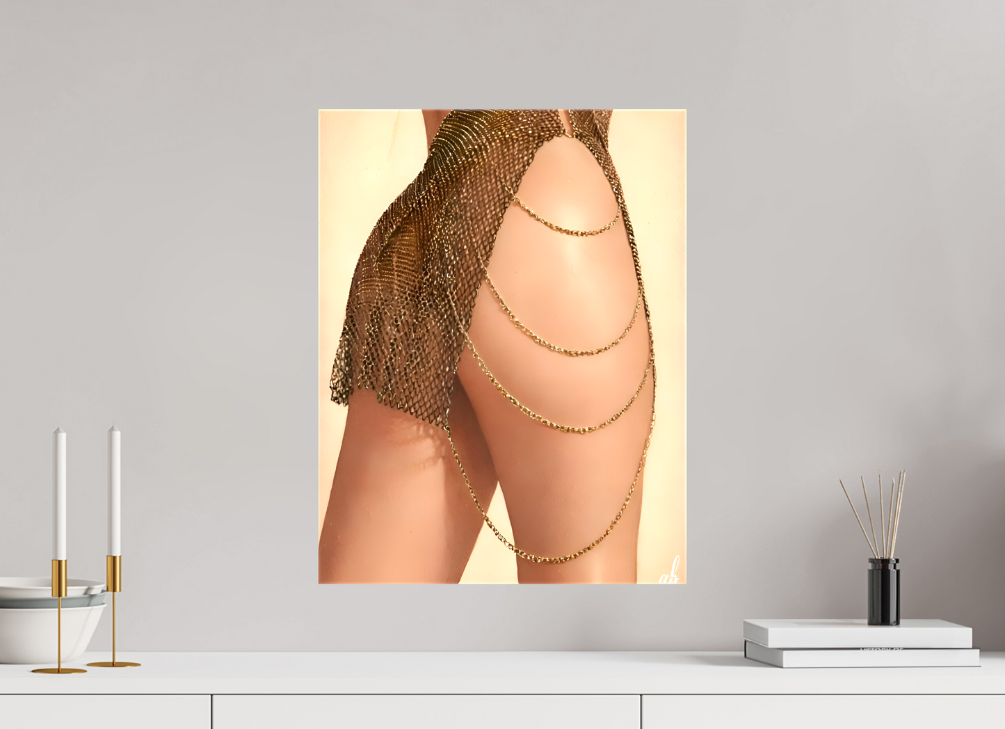 40 x 51,9 cm, Toile brillante Éclat Doré - Maille d'Or