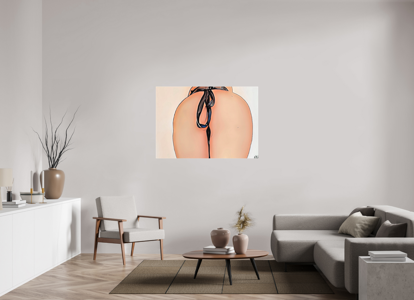 128,7 x 90 cm, Toile matte Dos a l'envie