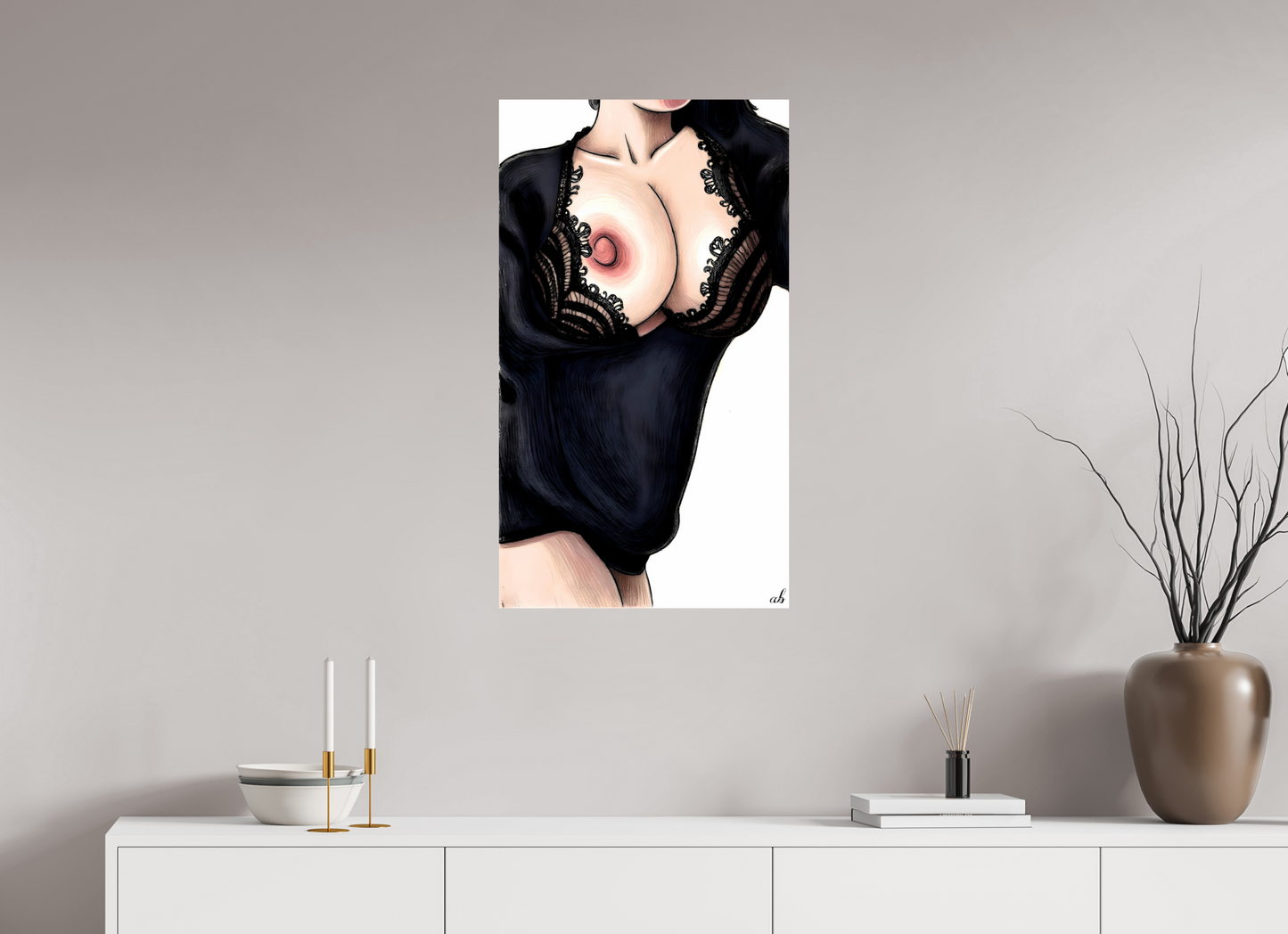 50 x 87,7 cm, Photo Print On Fuji Crystal DP II Dentelle dévoilée – L’audace du charme