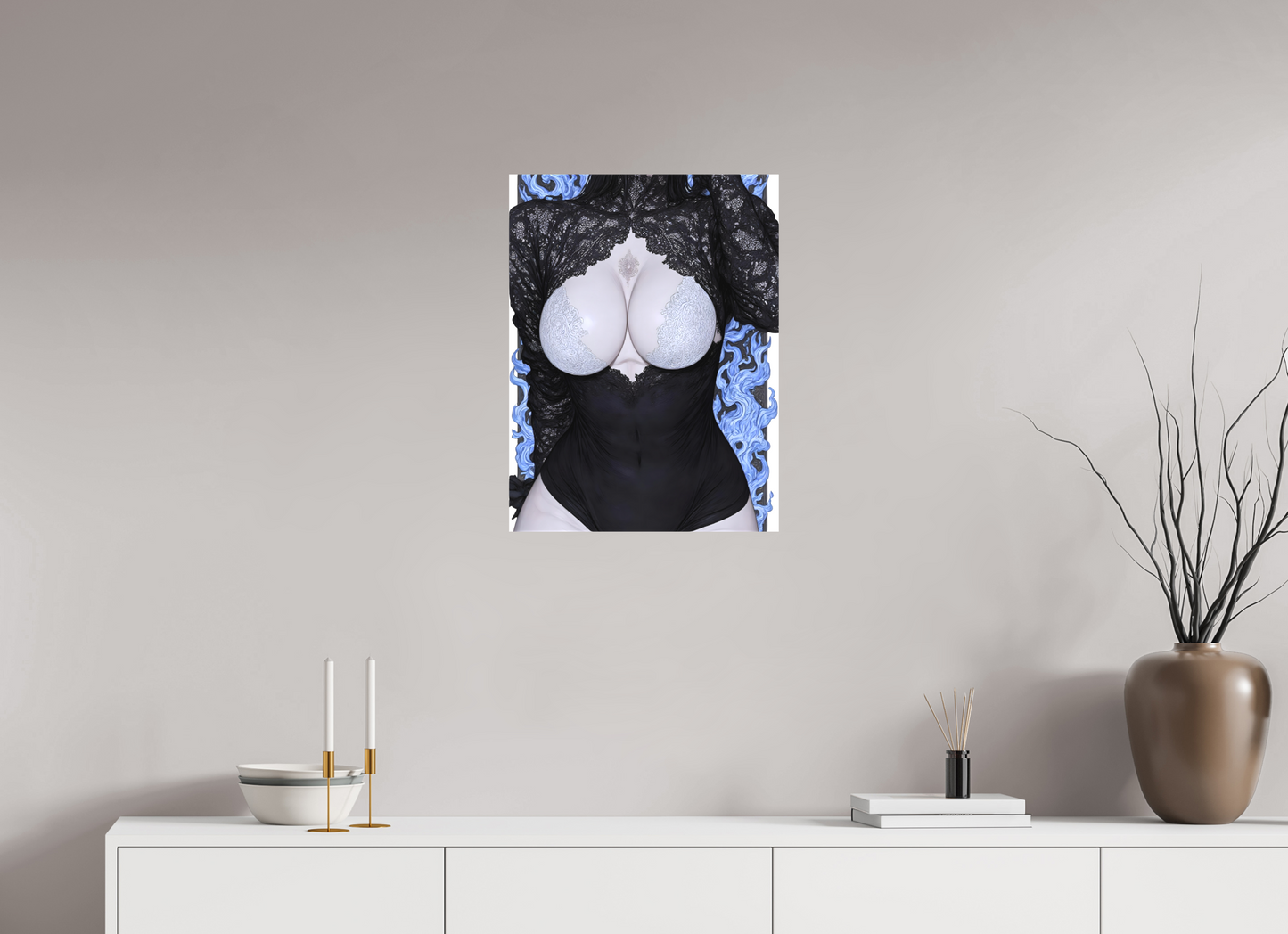 45 x 60 cm, Toile matte Ombres de Dentelle – La Force du Féminin