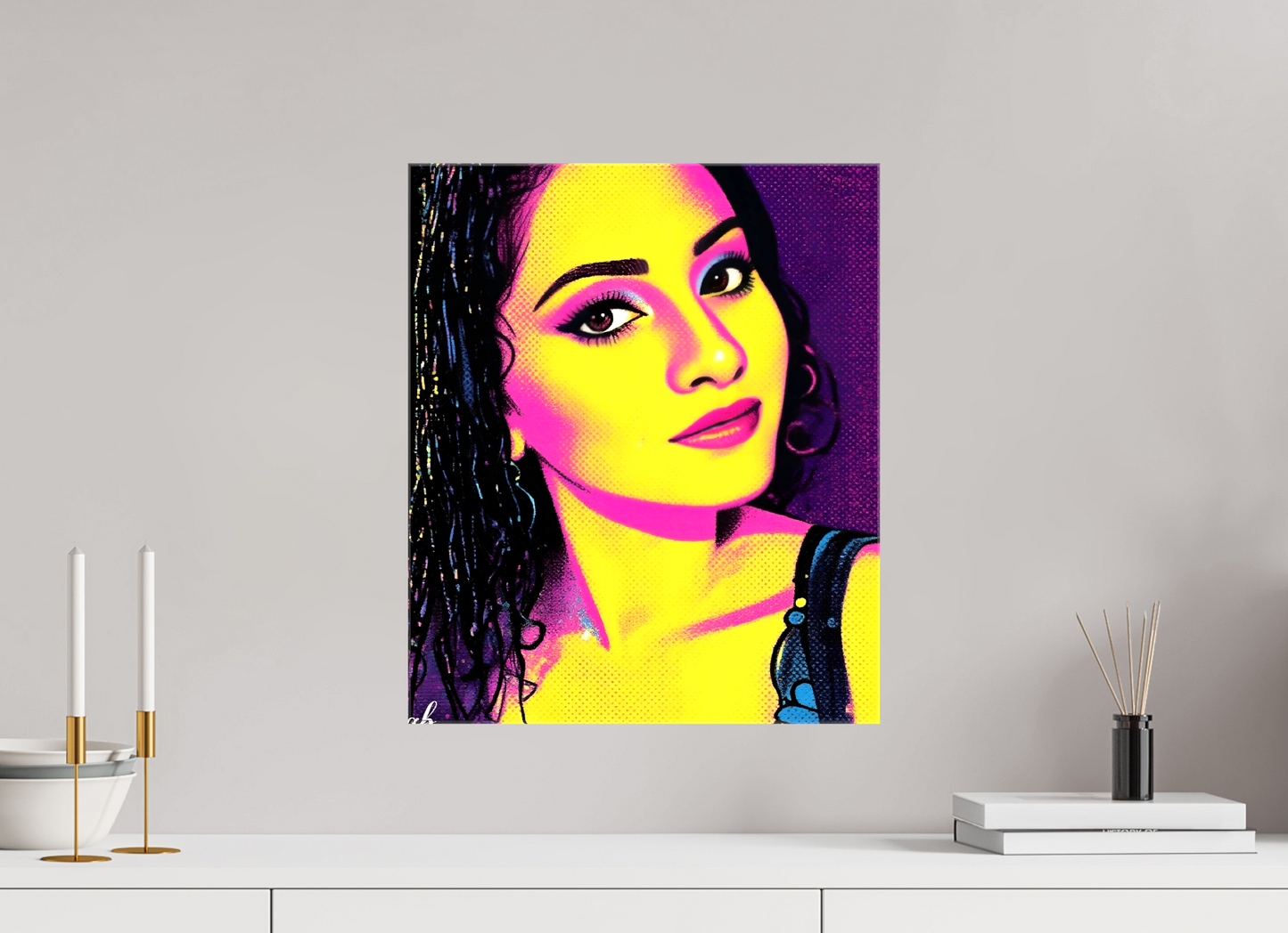 40 x 47,8 cm, Toile brillante Éclat Pop – Portrait Néon