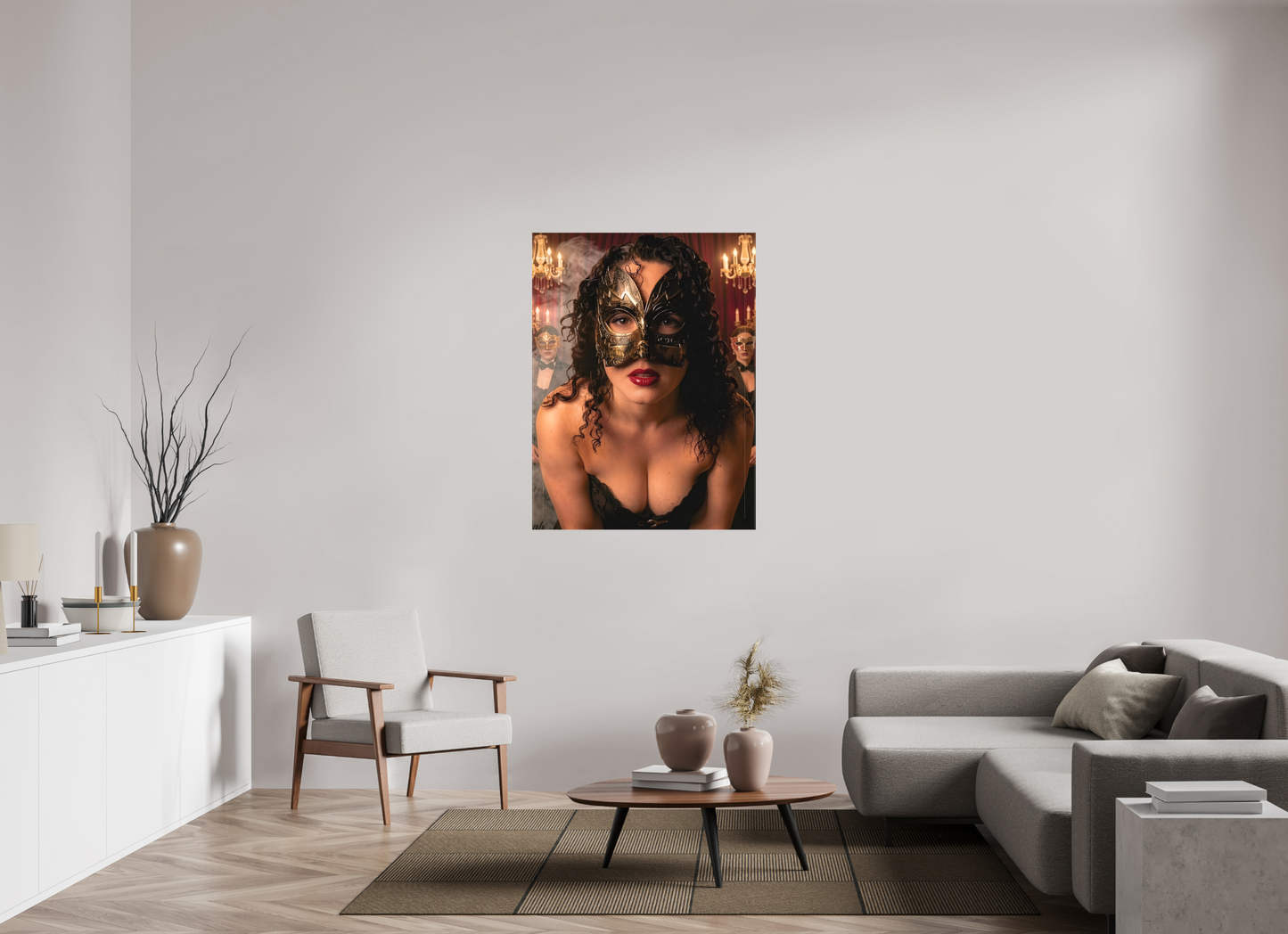 90 x 120 cm, Toile textile Le Bal des Ombres