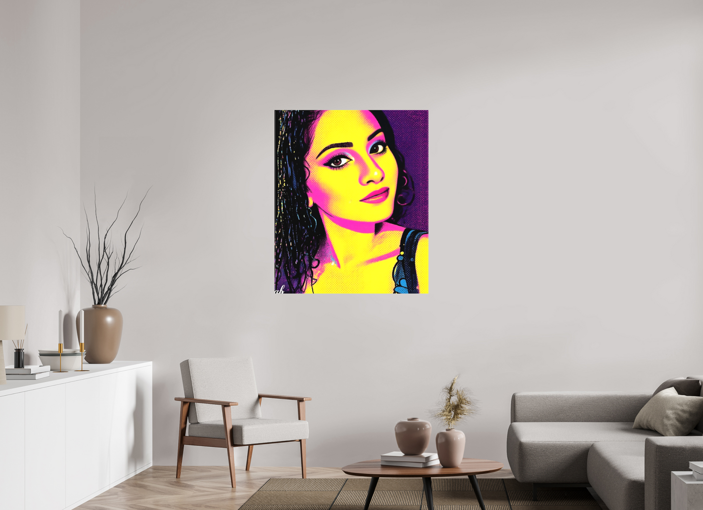 90 x 107,5 cm, Sublimation textile Éclat Pop – Portrait Néon