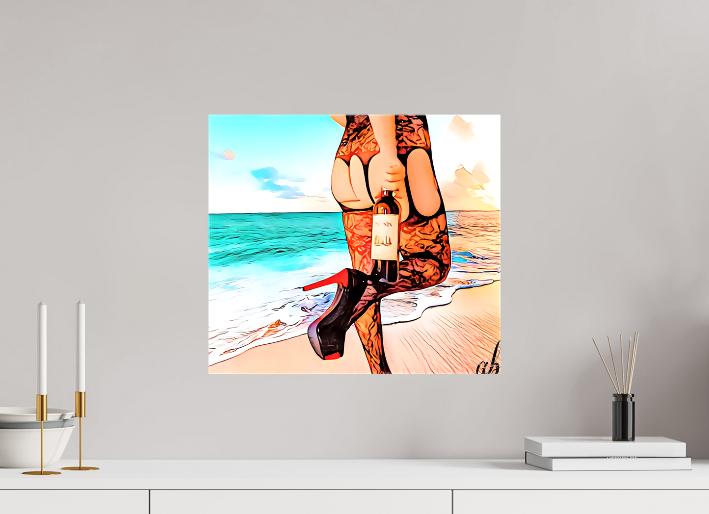 45,1 x 40 cm, Toile brillante Entre deux mondes