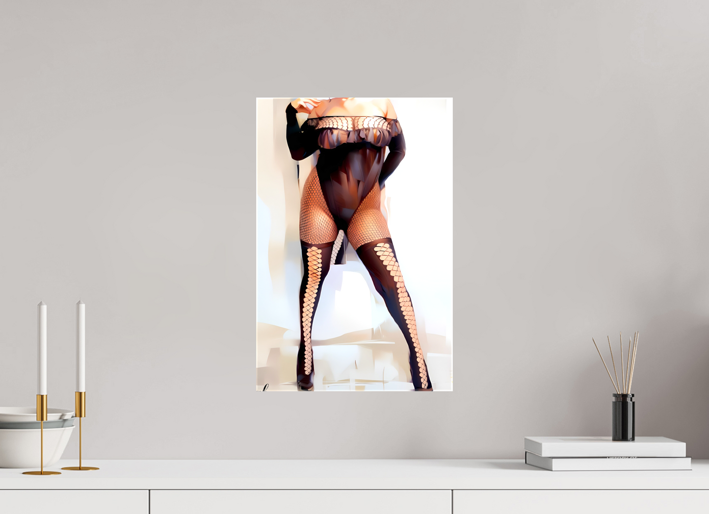 30 x 45,4 cm, Toile brillante Éclat Graphique – Ombres et Lumière du Glamour