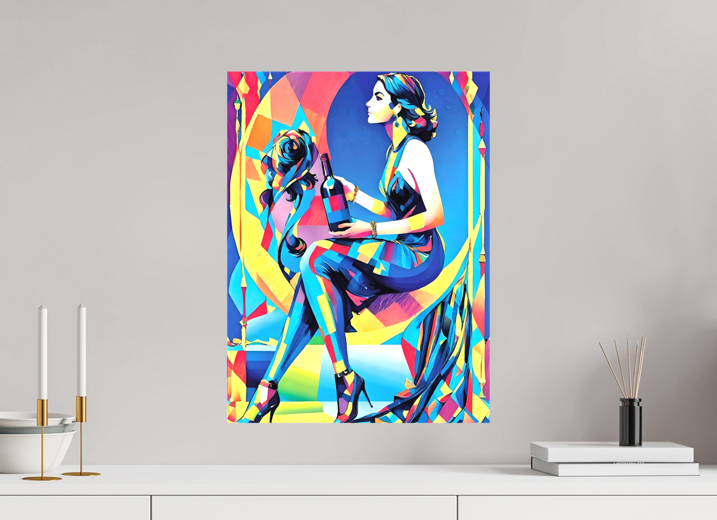 40 x 53,9 cm, Toile matte Ivresse Chromatique – L’Art de la Couleur et de la Féminité