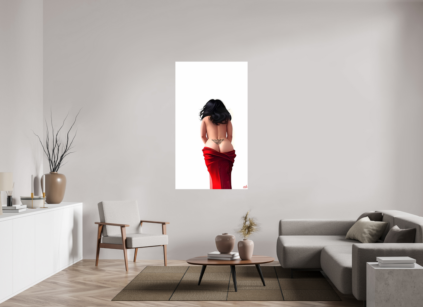 90 x 158,8 cm, Format Photo à encadrer soi-même Sous le Voile Écarlate