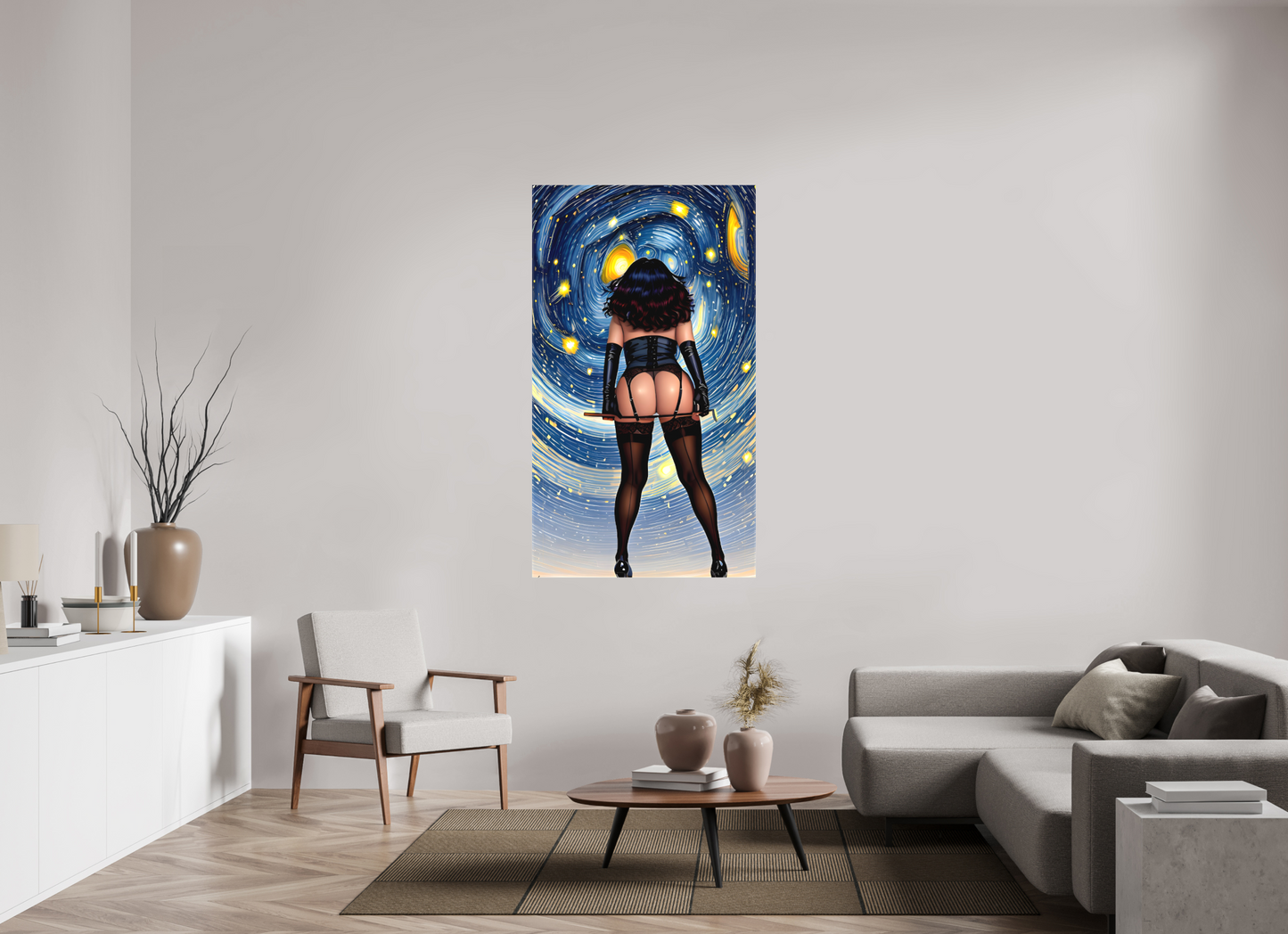 90 x 158,9 cm, Toile matte La Dame des Étoiles