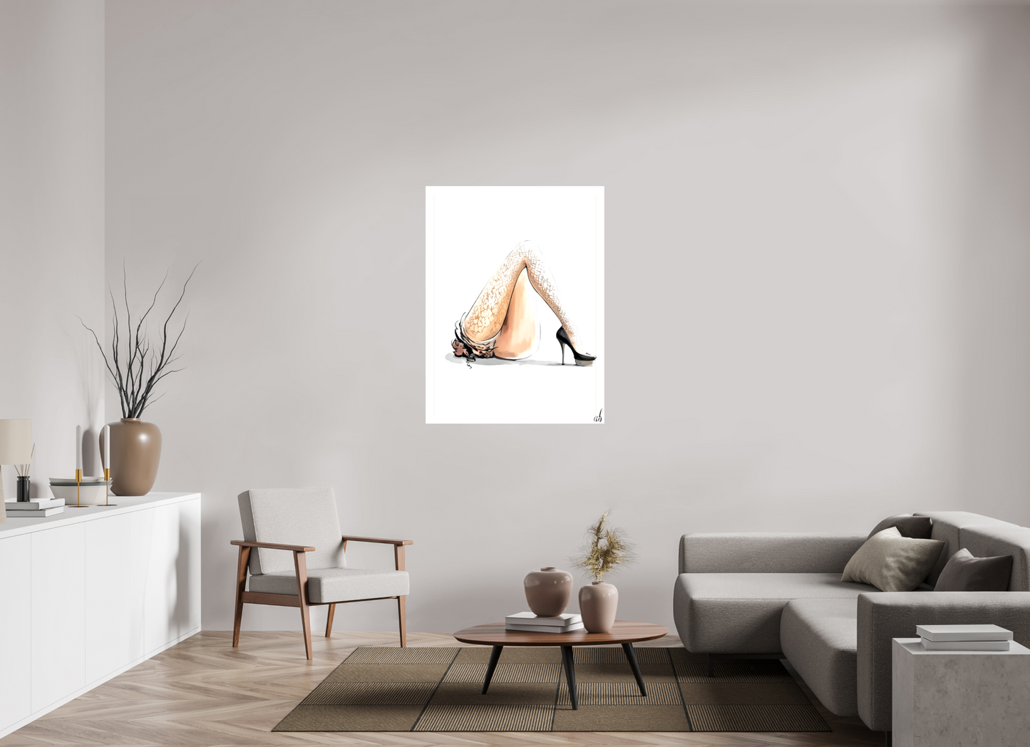 90 x 120 cm, Toile brillante Lignes Sensuelles & Glamour