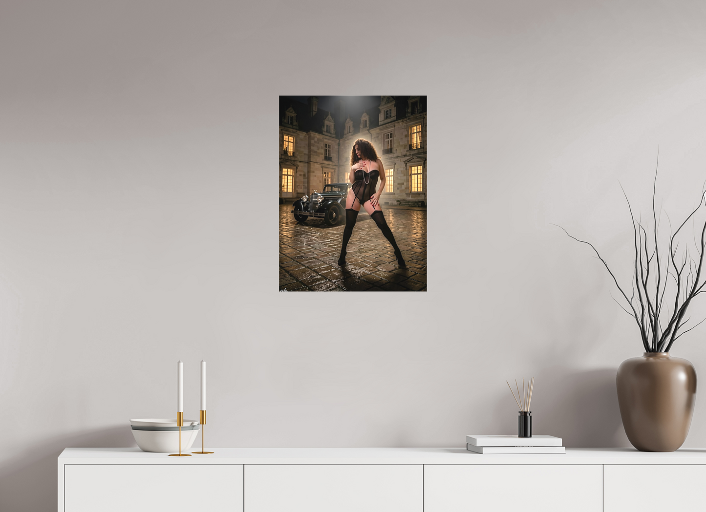 45 x 60 cm, Toile textile La Promesse après Minuit