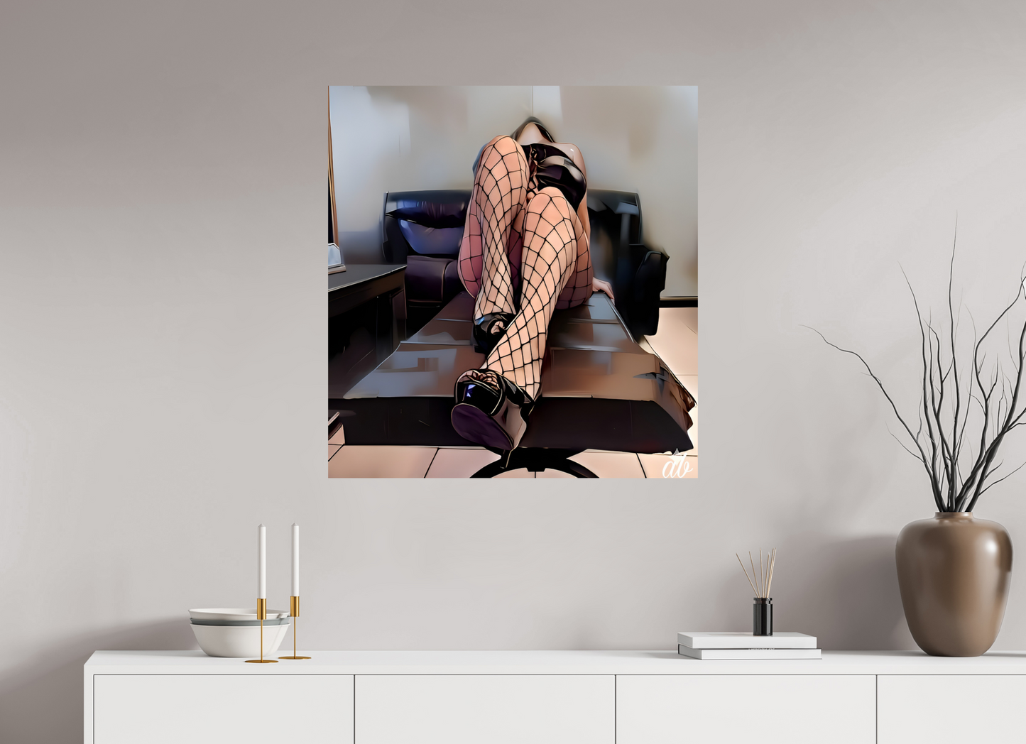 80 x 84,9 cm, Format Photo Jeux d’Ombres – Élégance Captive