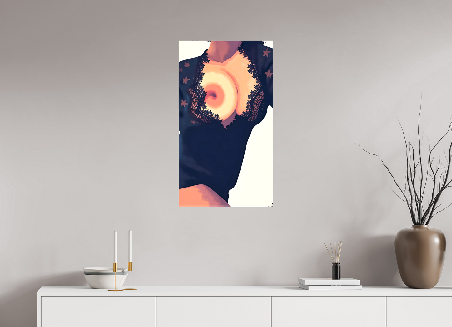 45 x 80 cm, Toile brillante Éclat Intime – Dentelle & Désir