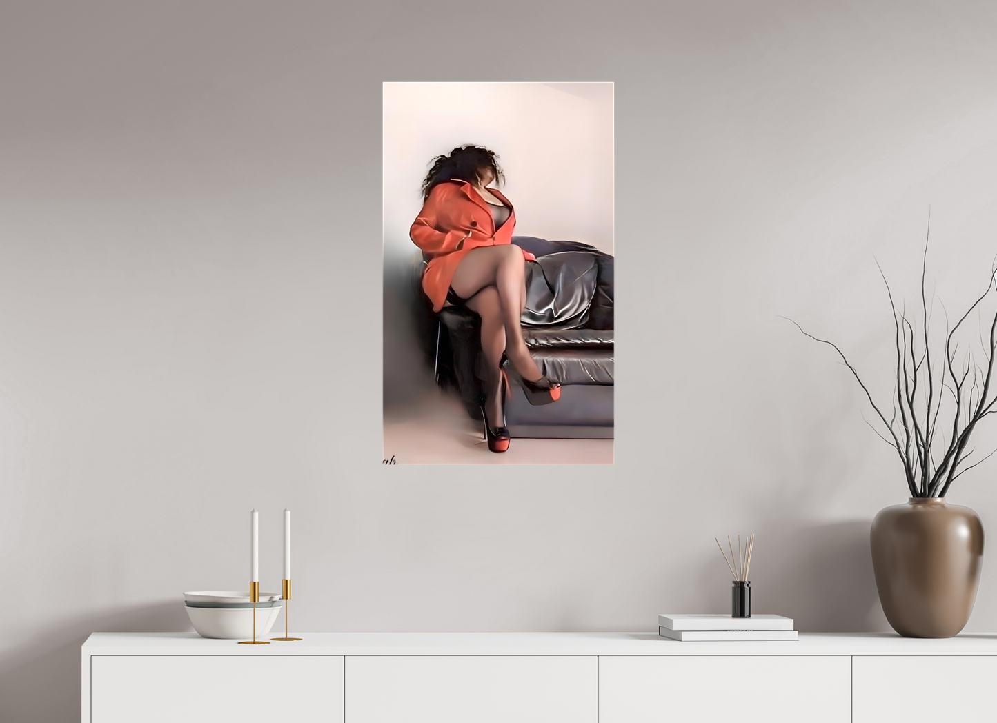 50 x 83,4 cm, Toile brillante Le Secret Écarlate