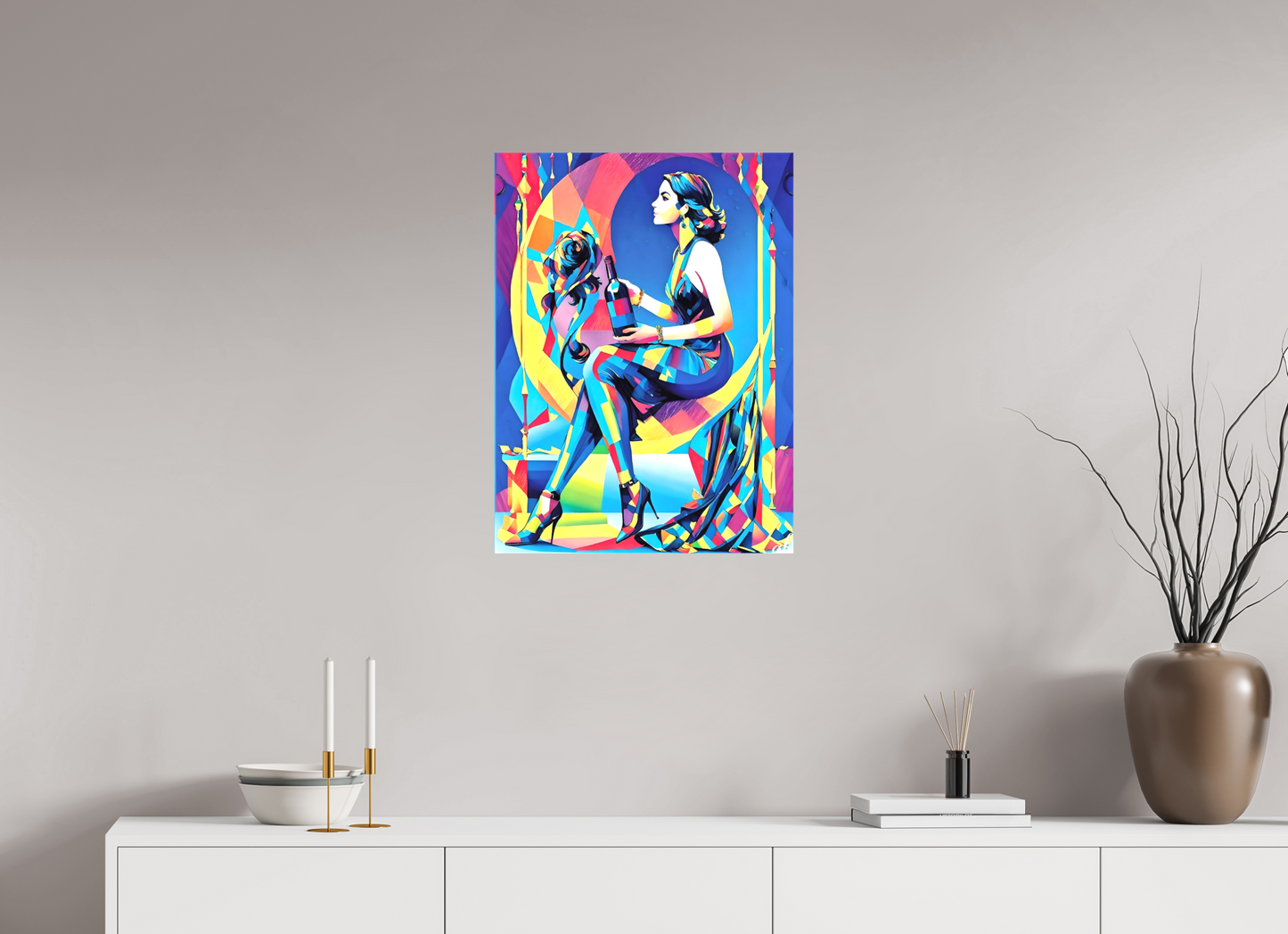 50 x 67,4 cm, Sublimation textile Ivresse Chromatique – L’Art de la Couleur et de la Féminité