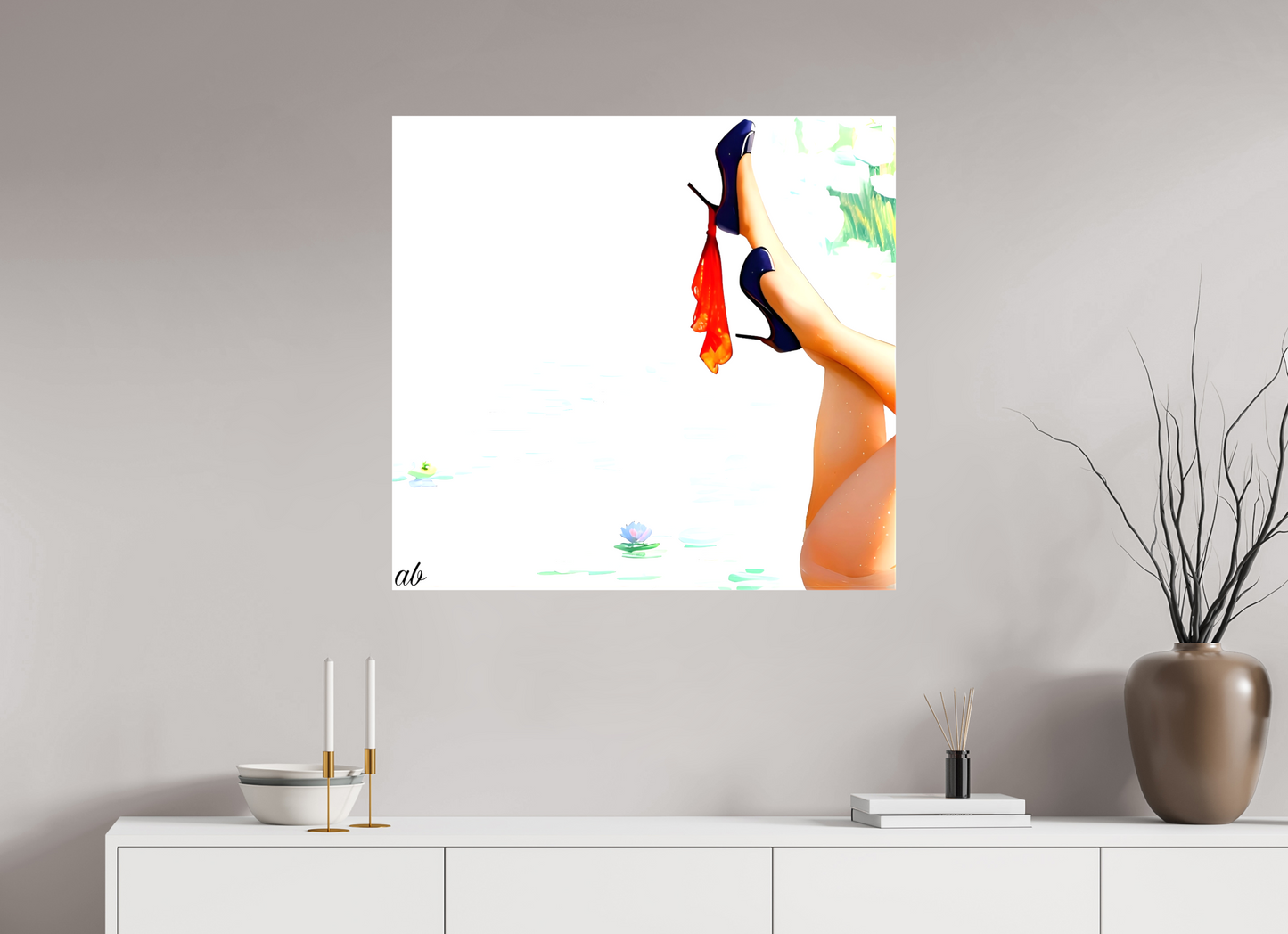 85 x 80 cm, Toile brillante Nymphéa Glamour