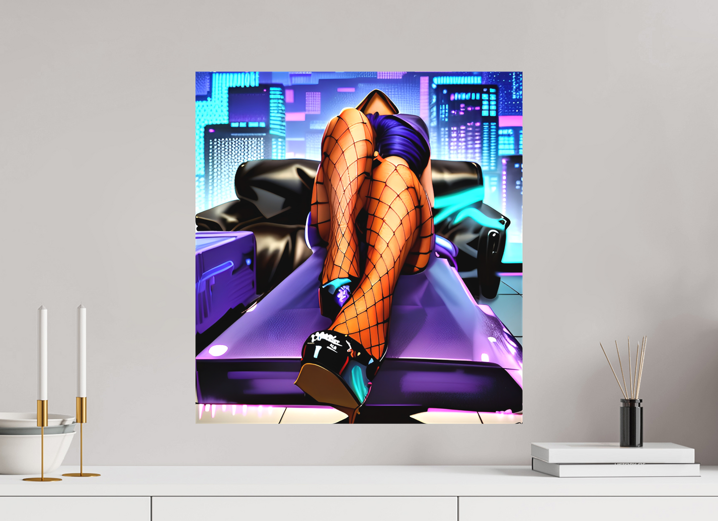 50 x 53,9 cm, Toile matte Neon Seduction