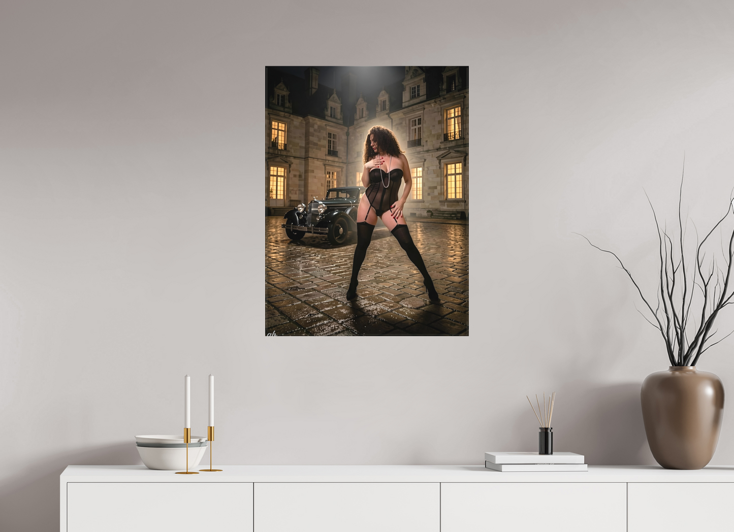 60 x 80 cm, Toile textile La Promesse après Minuit