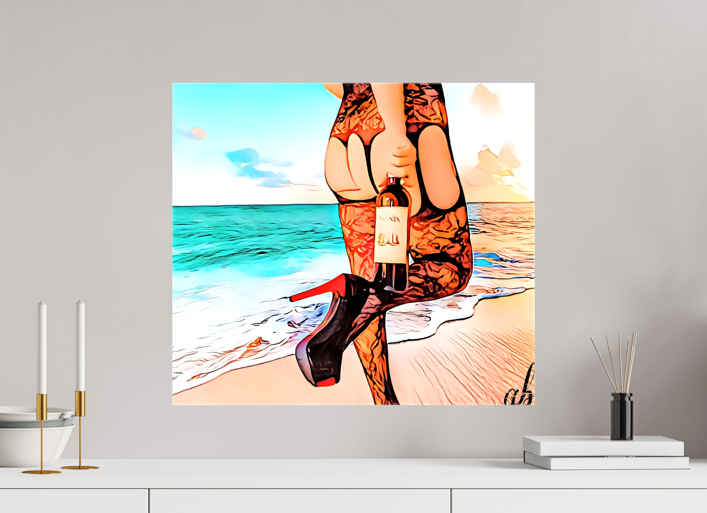 56,4 x 50 cm, Toile brillante Entre deux mondes