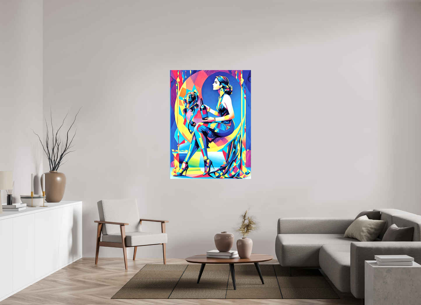 100 x 134,8 cm, Toile brillante Ivresse Chromatique – L’Art de la Couleur et de la Féminité