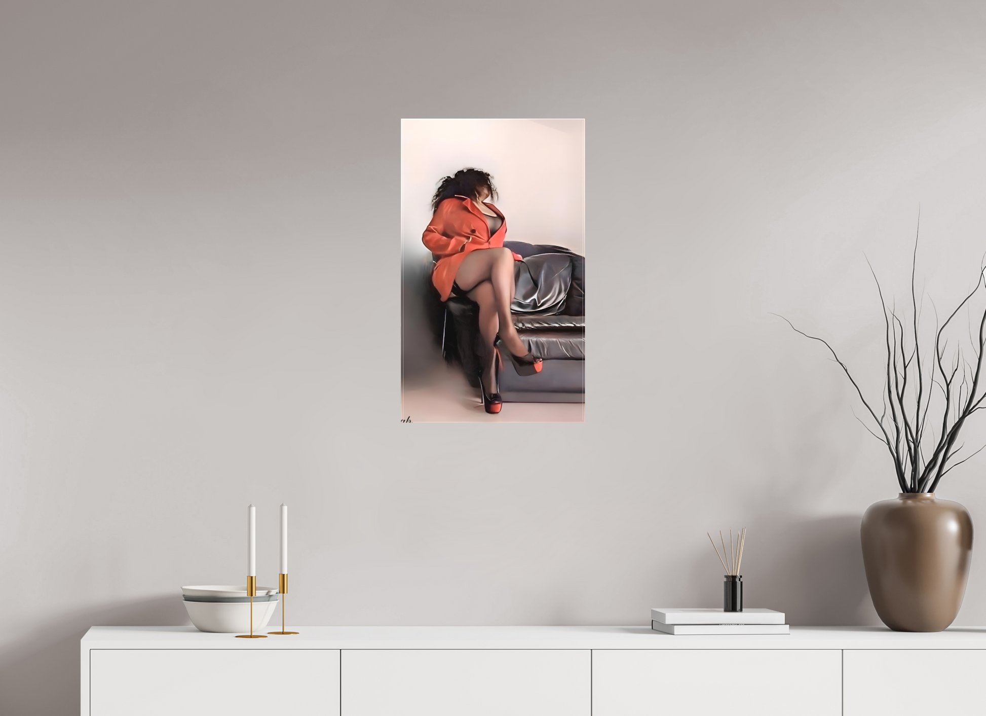 40 x 66,7 cm, Toile textile Le Secret Écarlate