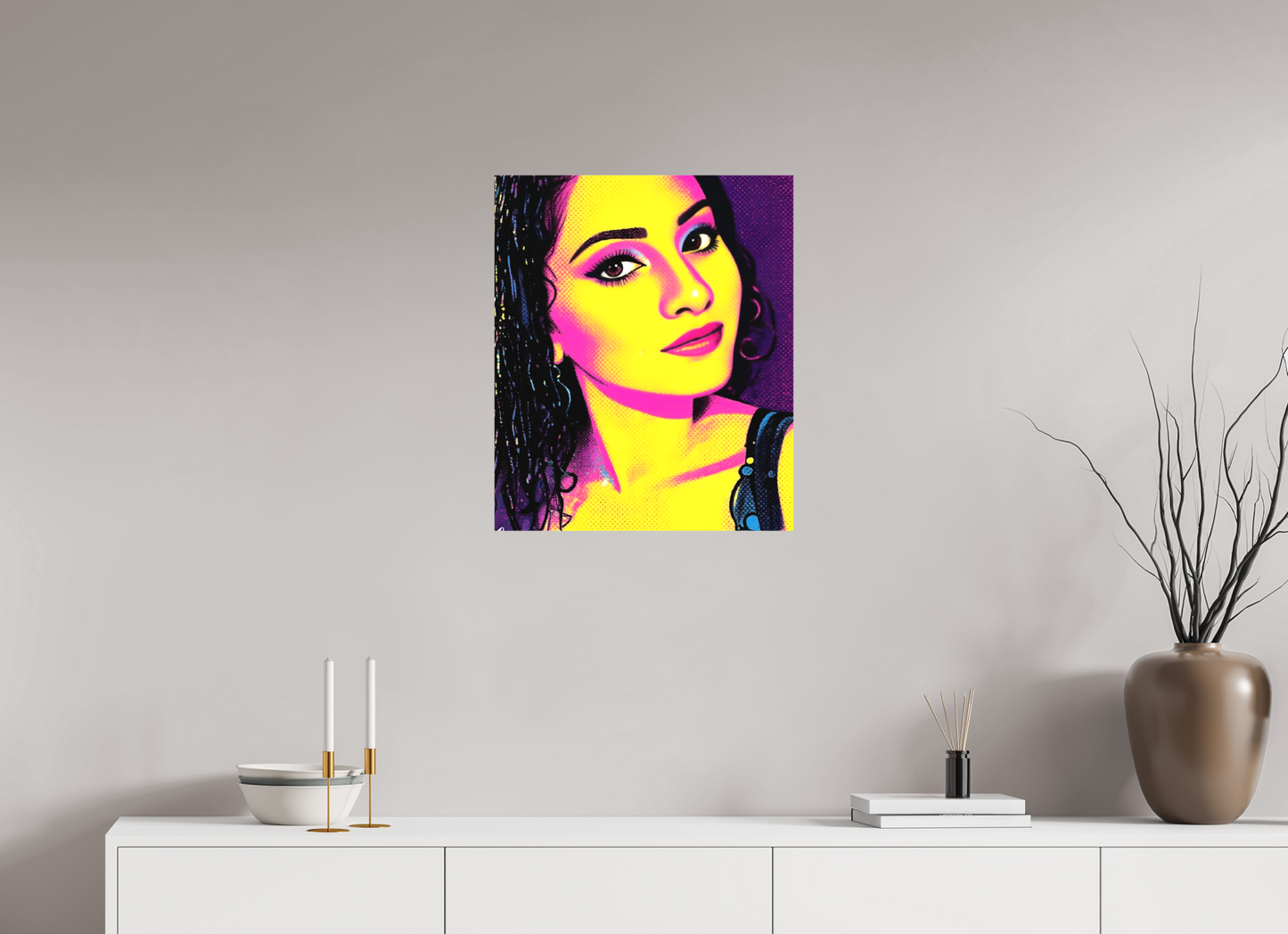 50 x 59,7 cm, Toile matte Éclat Pop – Portrait Néon