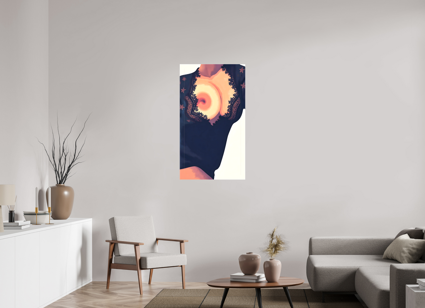 63 x 112 cm, Toile matte Éclat Intime – Dentelle & Désir