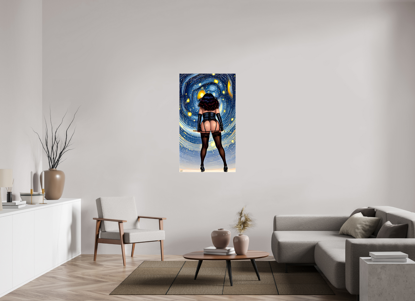 70 x 123,6 cm, Toile brillante La Dame des Étoiles