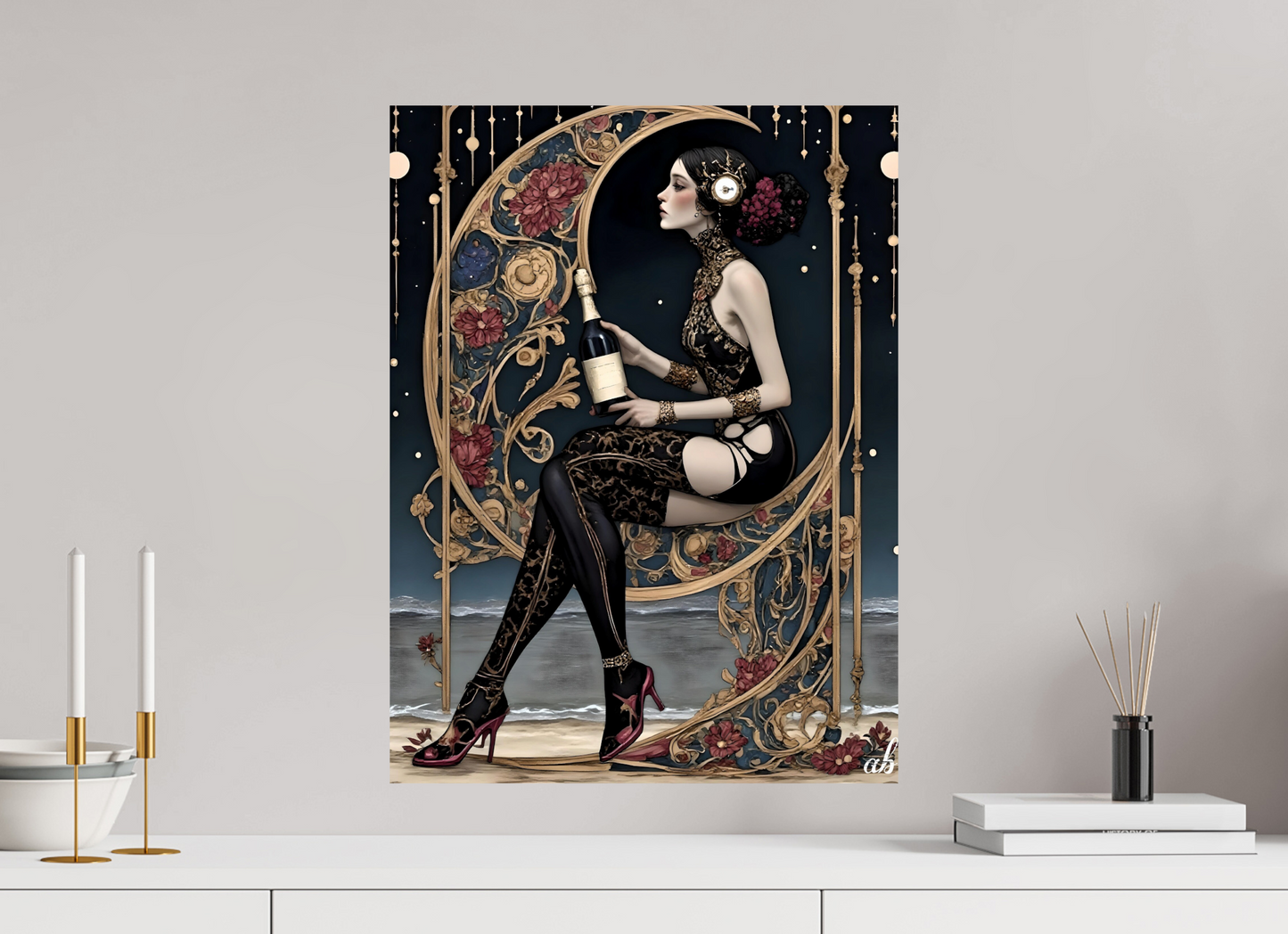 45 x 60 cm, Photo Print On Fuji Crystal DP II Élégance Lunaire – L’ivresse du Glamour Vintage